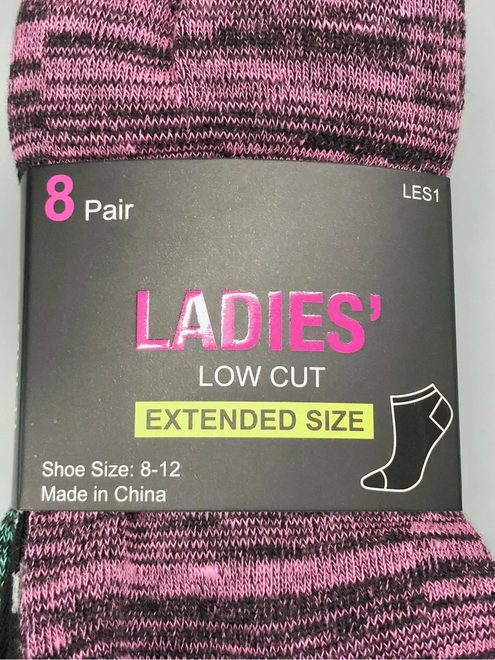 💖$8💖 NEW Ladies' Low Cut Extended Size Socks Shoe Size 8-12, 8 Pairs
